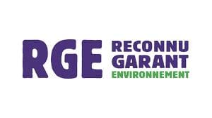 Logo du label RGE Reconnu Garant de l’Environnement, indispensable pour bénéficier des aides à la rénovation