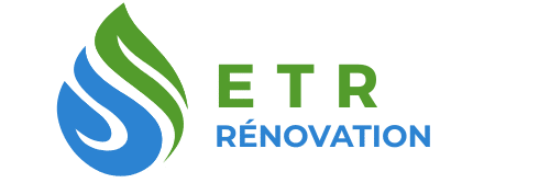 Logo ETR avec symbole goutte bleue et feuille verte, suivi du texte “ETR”